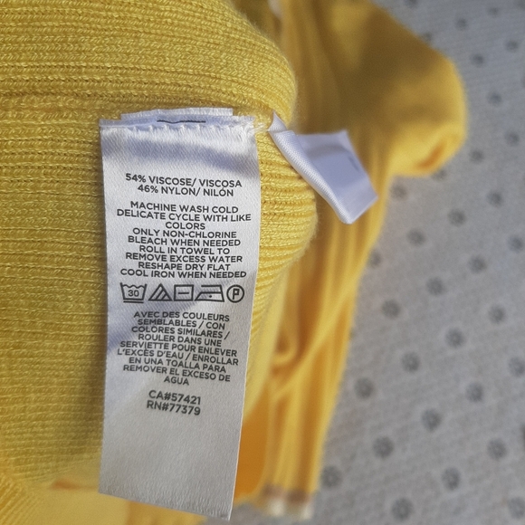 Ann Taylor Tipped Ribbed Sweater Yellow Multi S NWOT - Picture 6 of 8